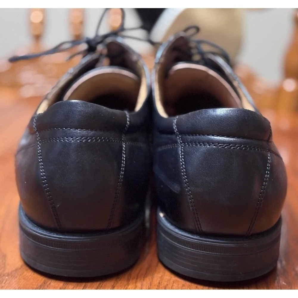 Florsheim Comfortech Mens 13D Black Leather Cap Toe Oxford Dress Shoes Ortholite